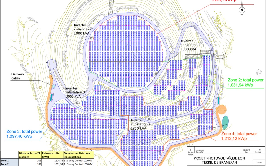 Calepinage de trackers sur une centrale photovoltaïque au sol